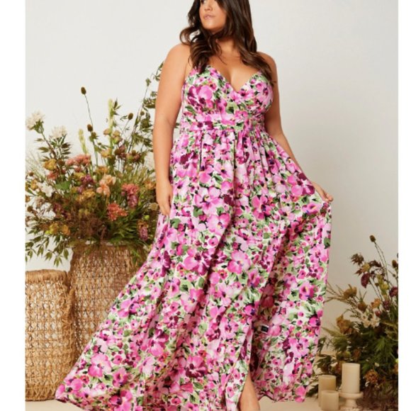 Vacation Beach Plus Floral Print Criss-Cross Tie Backless Cami Dress NEW - Picture 4 of 4